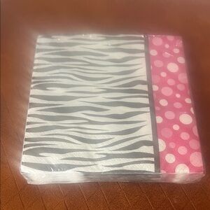 Zebra Stripe & Pink Polka Dot Napkins